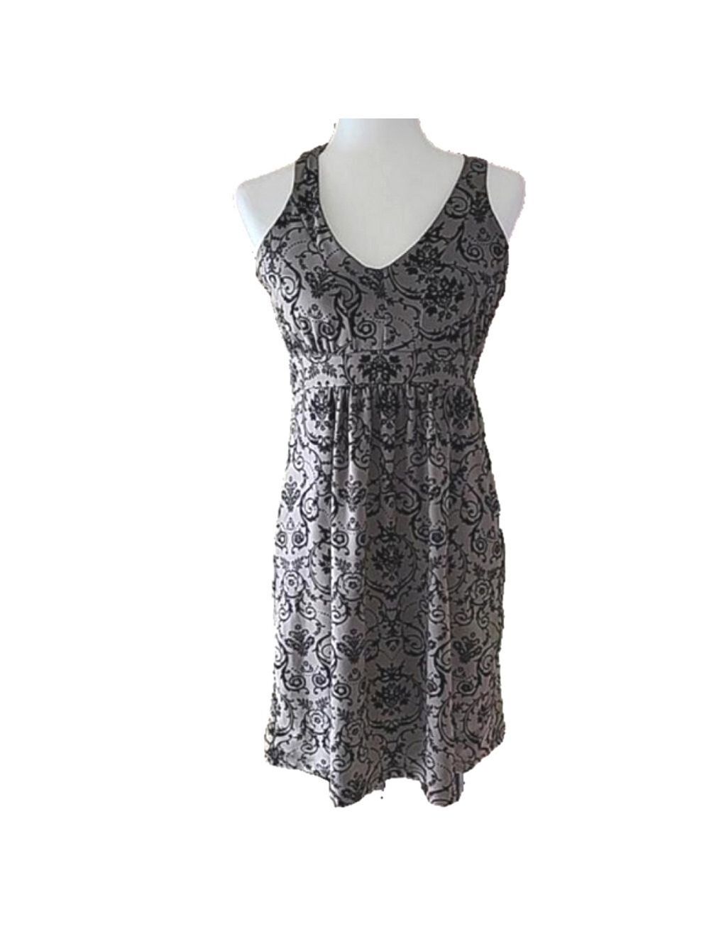 Tehama V-Neck Baroque Print Halter Dress Size Small EUC